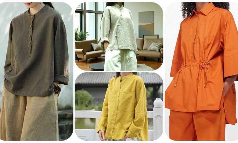 10-مدل-پیراهن-کژوال-با-پارچه-لینن