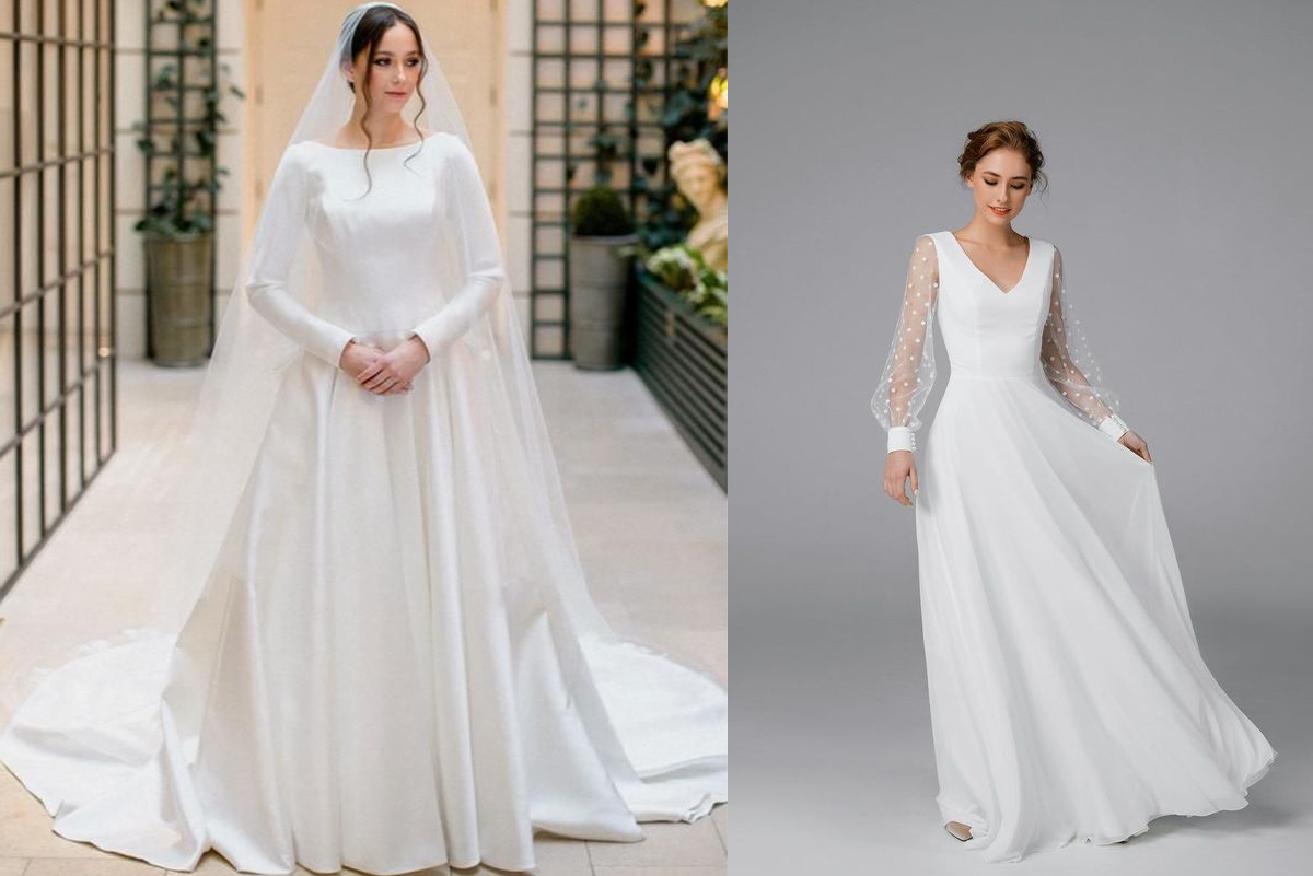 دامن های کلوش و پرنسسی برای لباس عروس با پارچه سیلک