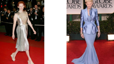 تصویر از درخشش تیلدا سوئینتن به روی فرش قرمز