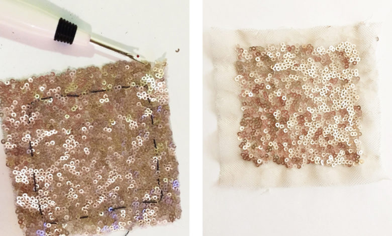 دوخت صحیح پارچه پولکی