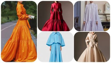 تصویر از پارچه تافته و پیراهن های اور سایز