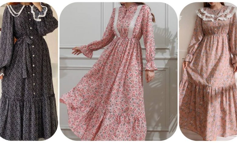 ۴-ویژگی-پیراهن-های-وینتج-با-پارچه-نخی-گلدار