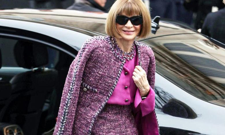 استایل با پارچه شانل به پیشنهاد آنا وینتور ژورنالیست بریتانیایی