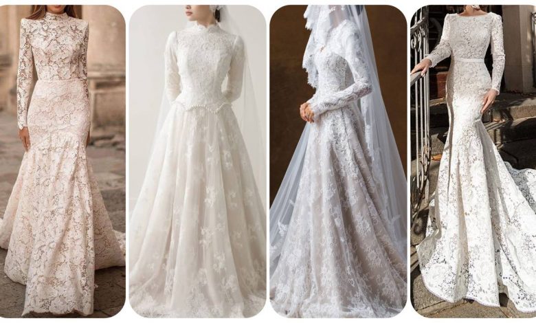 7-مدل-لباس-عروس-با-پارچه-دانتل-به-سبک-اروپایی