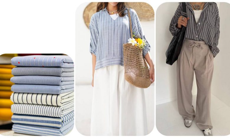 پارچه-لینن-راه-راه-و-ایده-های-دوخت-لباس-تابستانه
