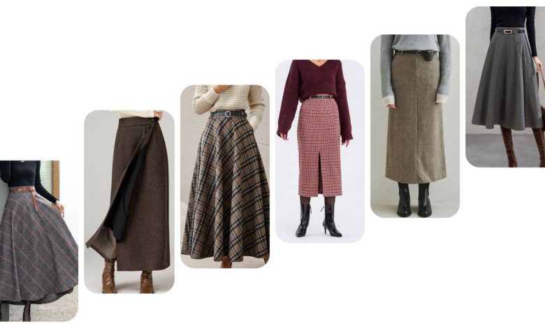 6-مدل-دامن-با-پارچه-پشمی-برای-استایل-پاییزه