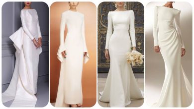 تصویر از 7 مدل لباس عروس مینیمال با پارچه استات مرلین + عکس