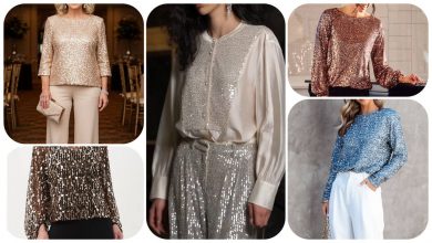 تصویر از شومیز مجلسی با پارچه پولکی + 10 ایده دوخت و استایل