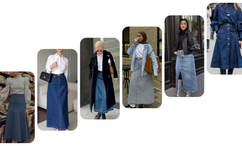 ۶-ایده-برای-استفاده-از-دامن-جین-در-استایل-بهاری-+-عکس