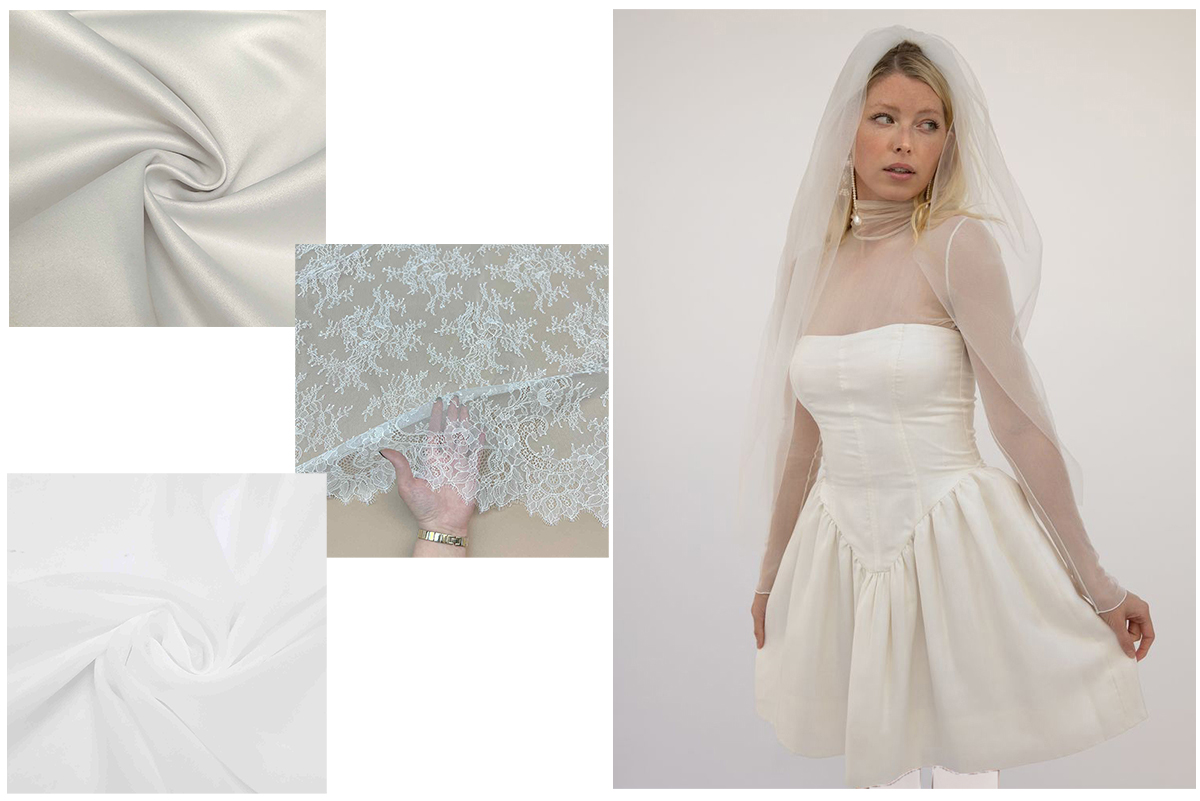 پارچه های مناسب برای دوخت لباس عروس کوتاه