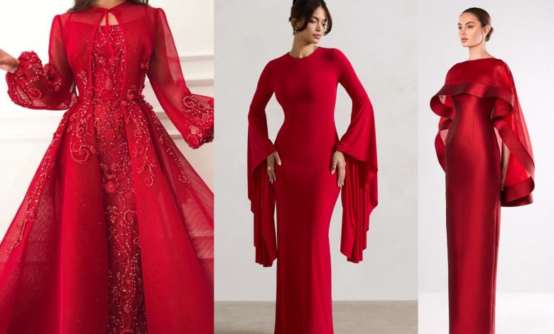 مدل-لباس-مجلسی-قرمز-برای-خانم-های-جذاب