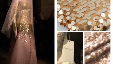 تصویر از نقش پارچه پولکی مجلسی در کالکشن جدید برند ریم آکرا (Reem Acra)