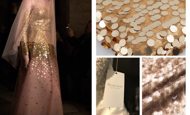 نقش پارچه پولکی مجلسی در کالکشن جدید برند ریم آکرا (Reem Acra)