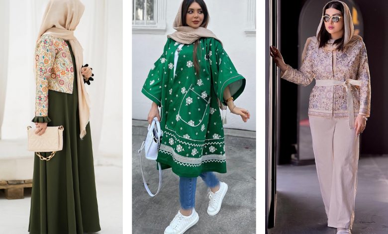 5-مدل-مانتو-شیک-با-پارچه-تافته-سوزن-دوزی