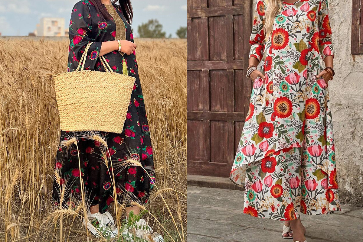 لباس هایی با طرح گل های بزرگ