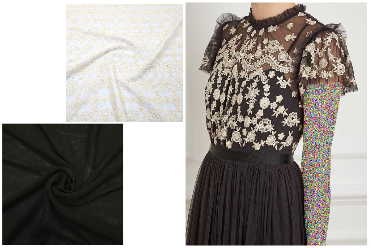 لباس مجلسی با بالا تنه کار شده