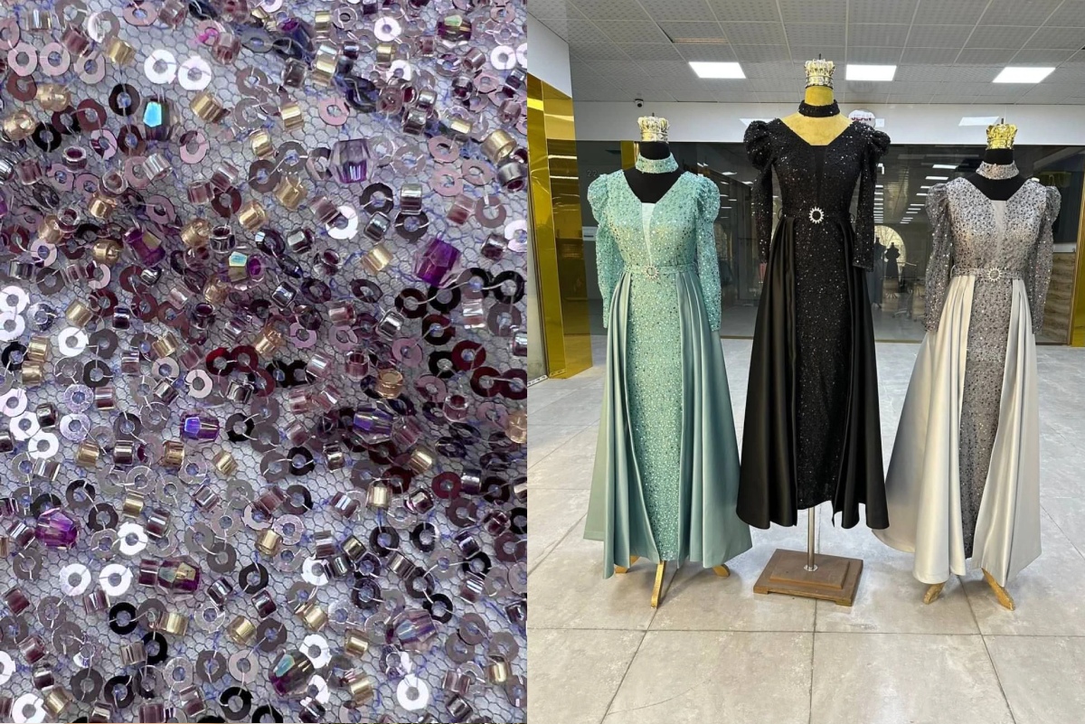 استایل لوکس با پارچه مجلسی کار شده برای مهمانی های خاص