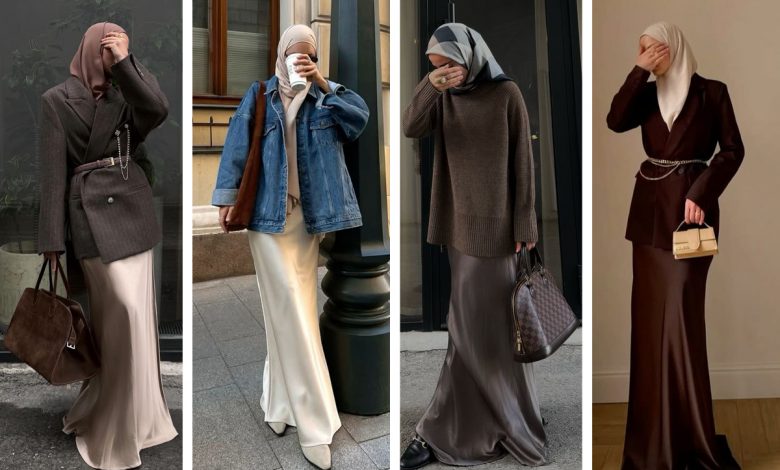 دامن-ساتن-و-استایل‌-های-هیجان‌-انگیز-برای-پاییز-و-زمستان