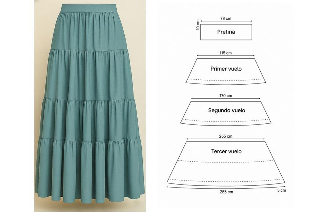 دامن-تابستانه-راحتی-بدون-الگو