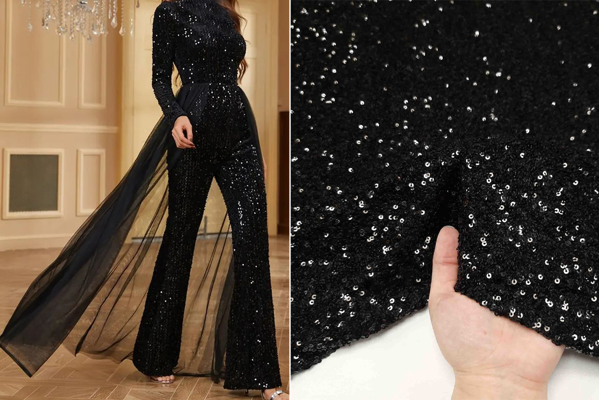 لباس-مجلسی-با-پارچه-پولکی