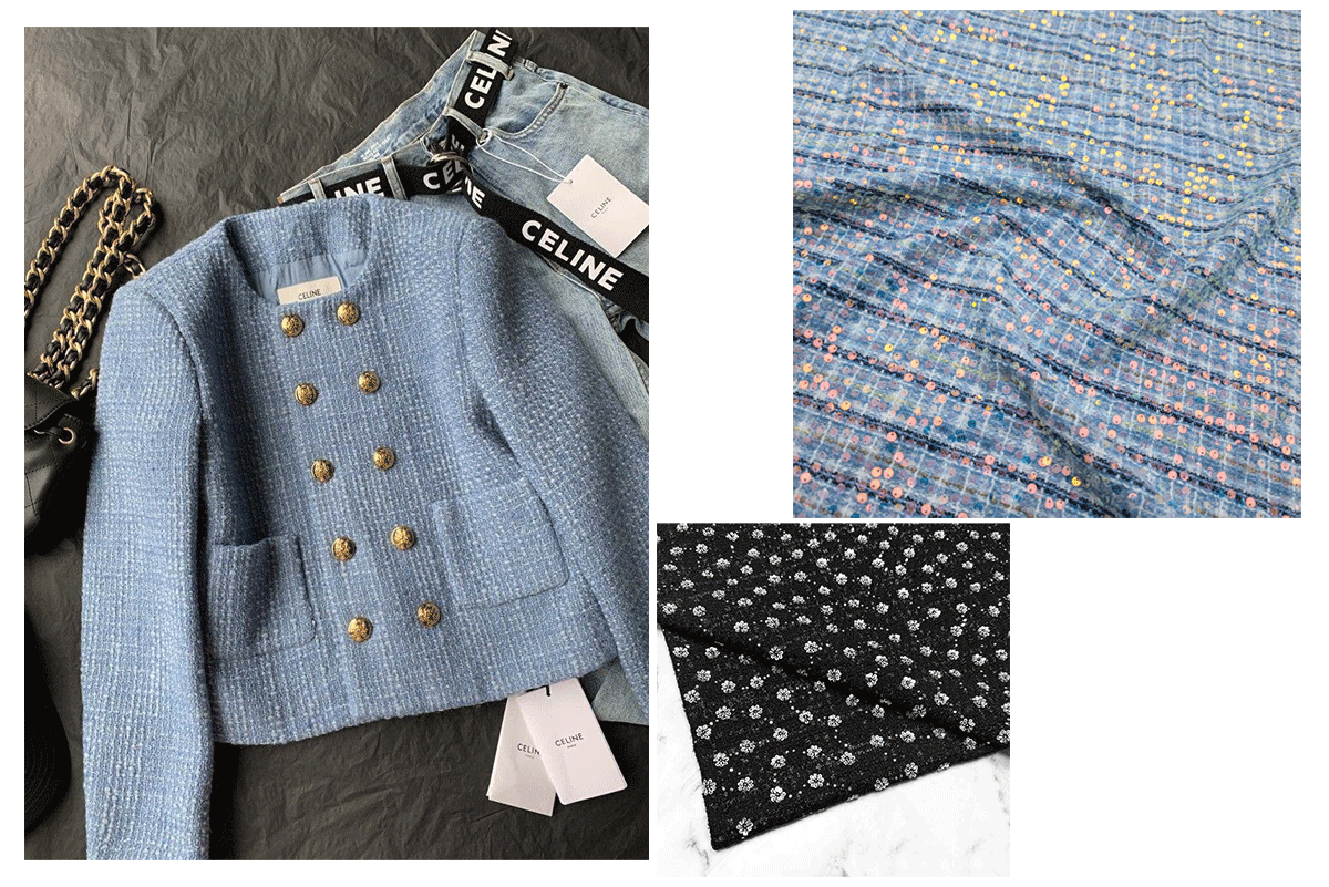 پارچه شانل، لوکس با طرح چهارخونه