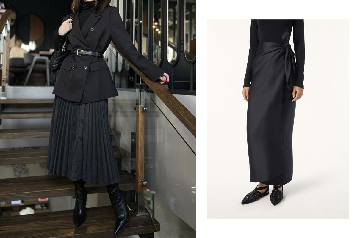 دامن-بلند-ساتن