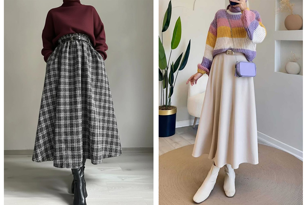 گرمای-لطیف-پاییز-با-ترکیب-پولیور-و-دامن