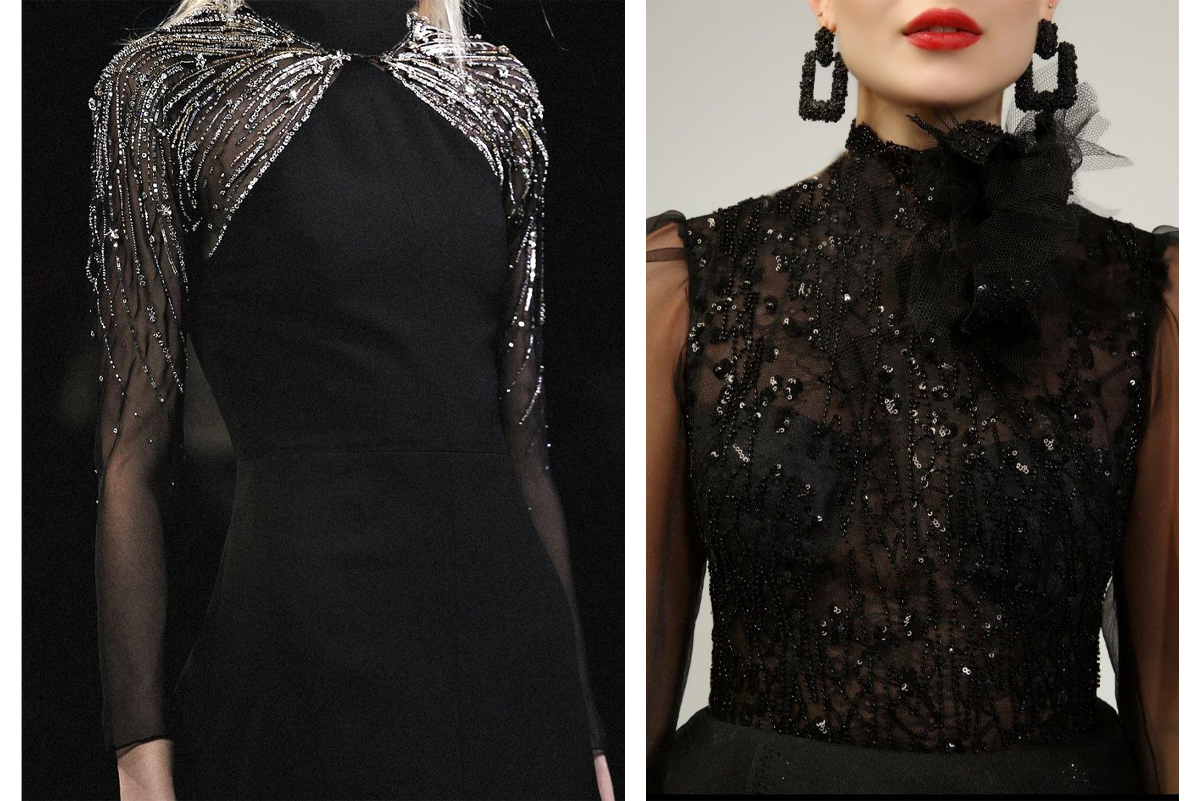 تزئینات-مکمل-با-پارچه-تور-پولک-دوزی