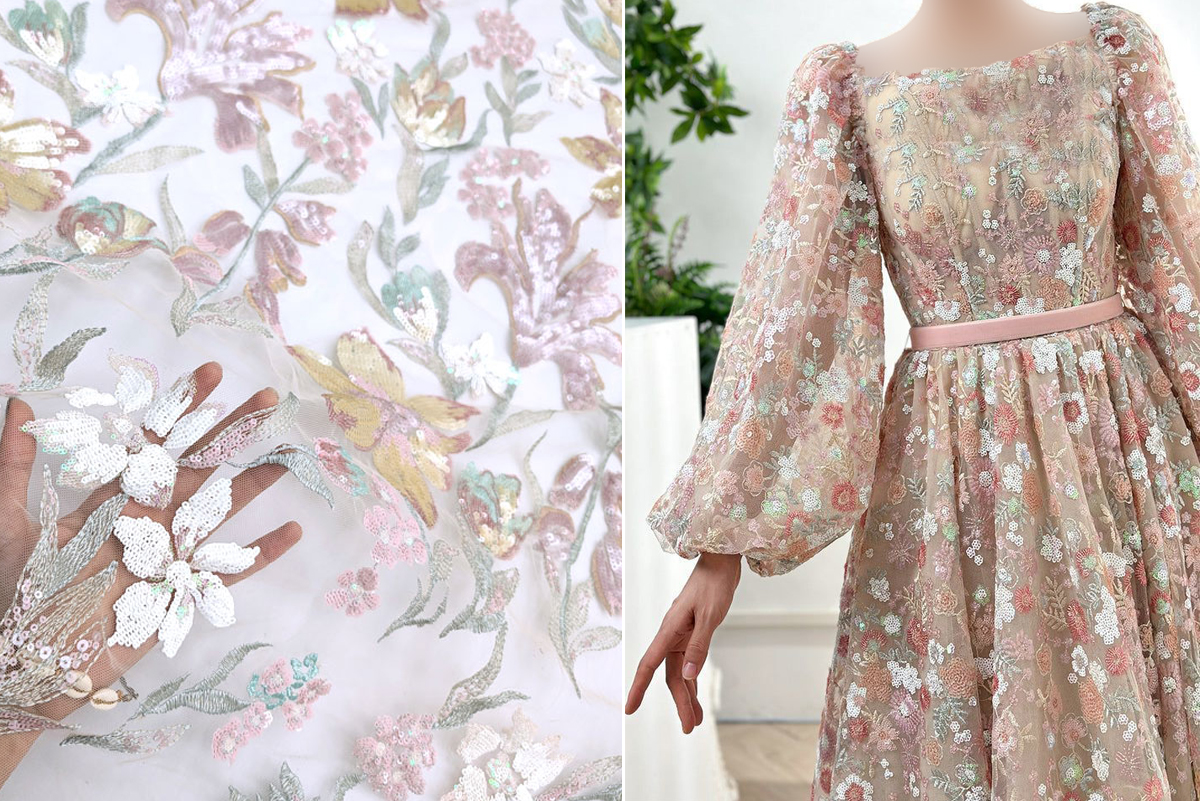 علت-محبوبیت-پارچه-تور-پولک-دوزی-میان-طراحی-لباس