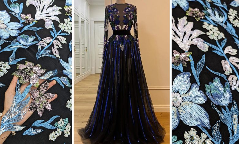 پارچه-تور-پولک-دوزی،-ترند-2026-برای-لباس-‌های-مجلسی