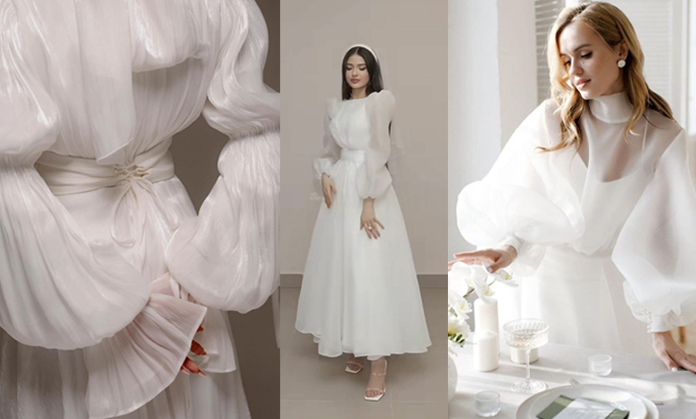 10 مدل لباس عروس حریر جذاب: از سبک حریر ساده تا شکوه حریر شاین