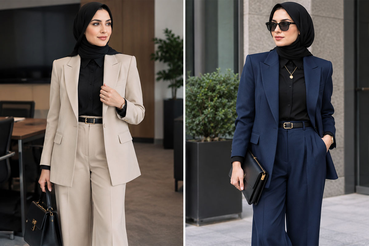 استایل-رسمی-با-شومیز-مشکی-و-کت