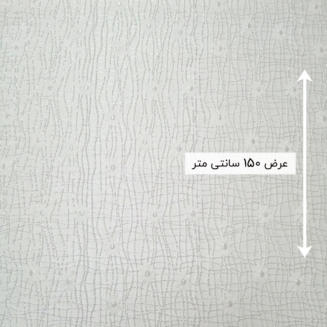 پارچه ژاکارد سیملی گل ریز رنگ نقره ای 