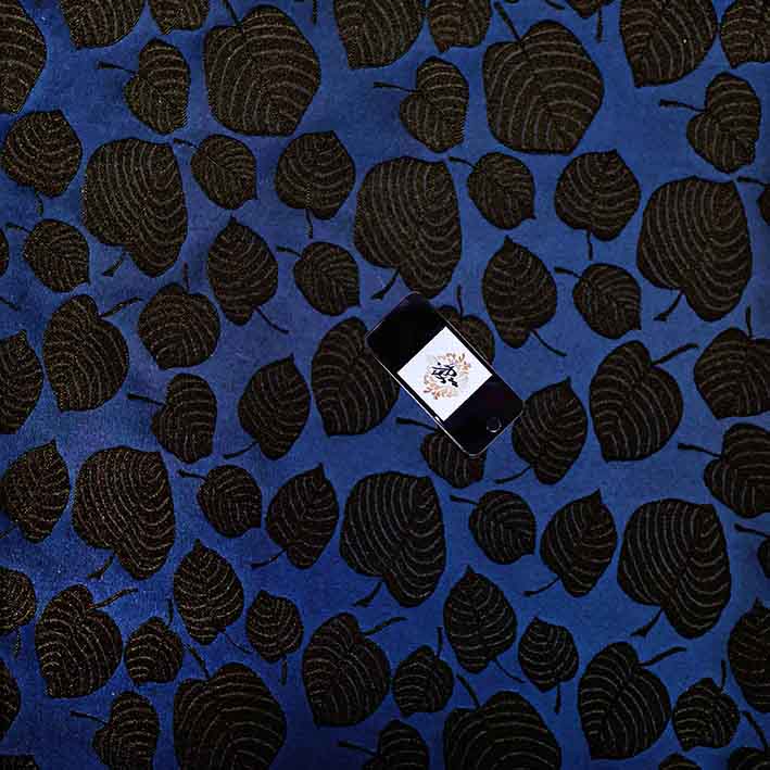 پارچه ژاکارد ویسکوز آلما رنگ مشکی سرمه ای 