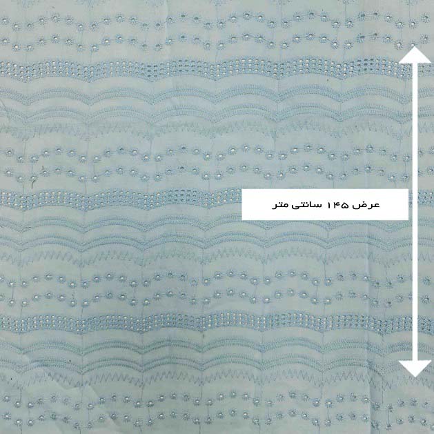 پارچه وال سوزن دوزی دیزاین 3575 رنگ 6 آبی آسمانی 