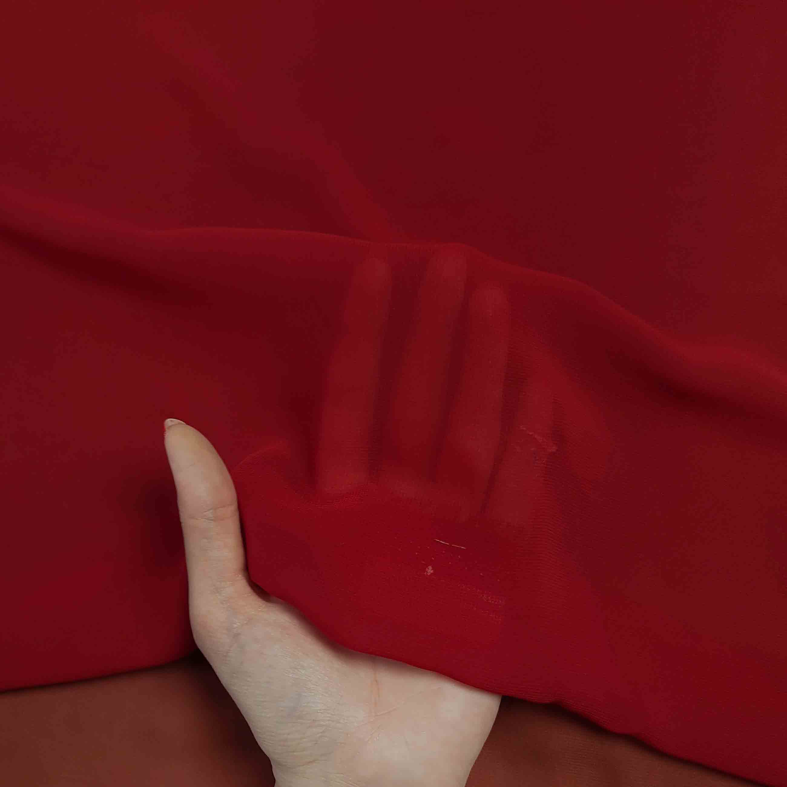 پارچه حریر ساده رنگ آلبالویی 