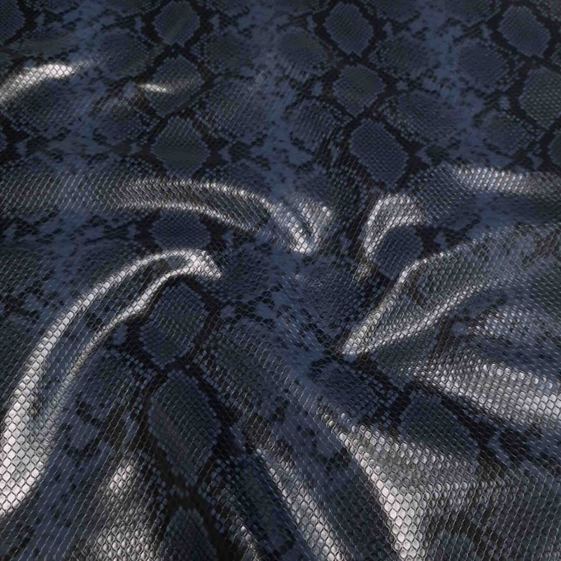 پارچه چرم پوست ماری رنگ 19 سرمه ای 