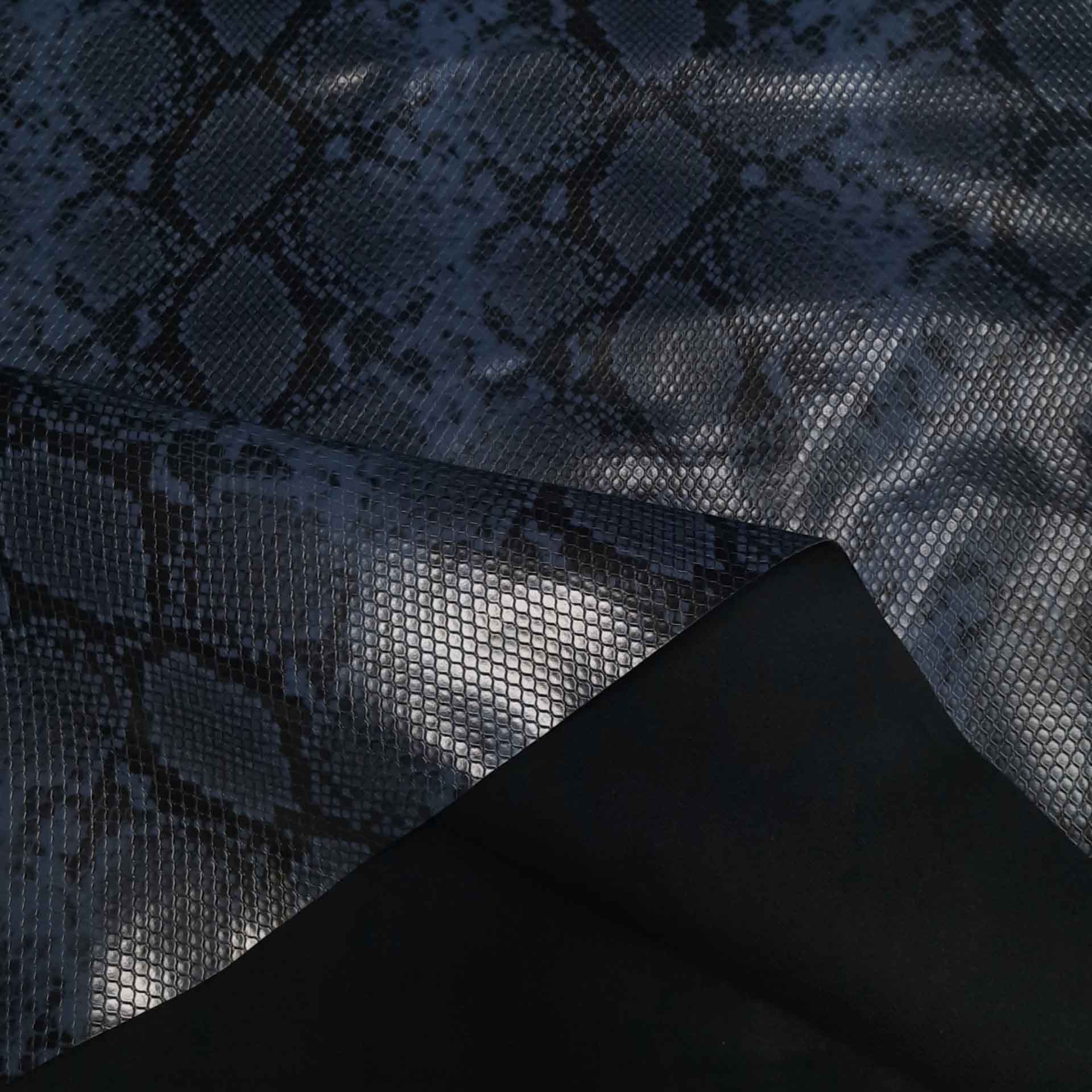 پارچه چرم پوست ماری رنگ 19 سرمه ای 