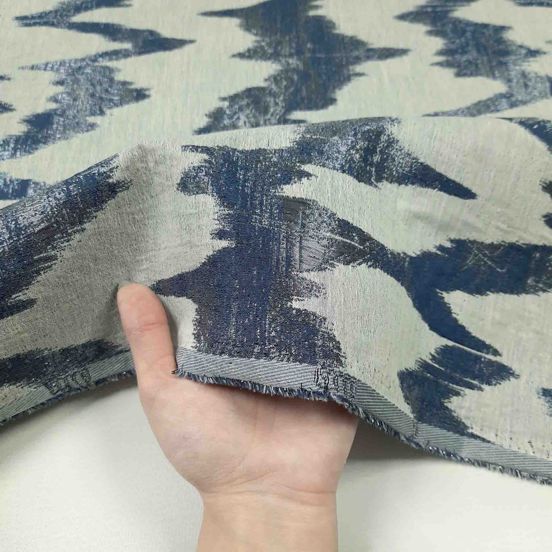 پارچه ژاکارد سیملی اریسا رنگ سرمه ای 