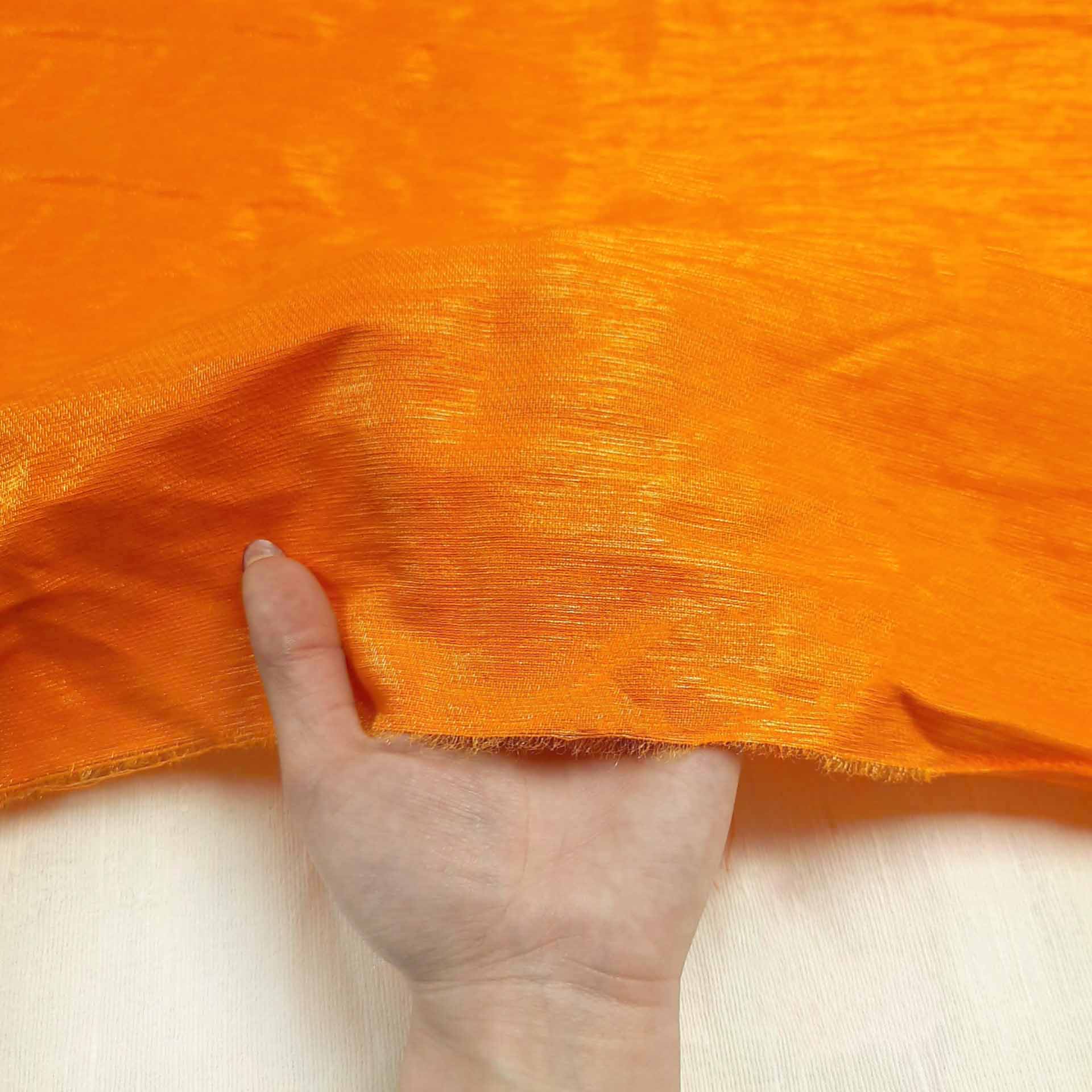 پارچه کتان کریستال رنگ نارنجی 