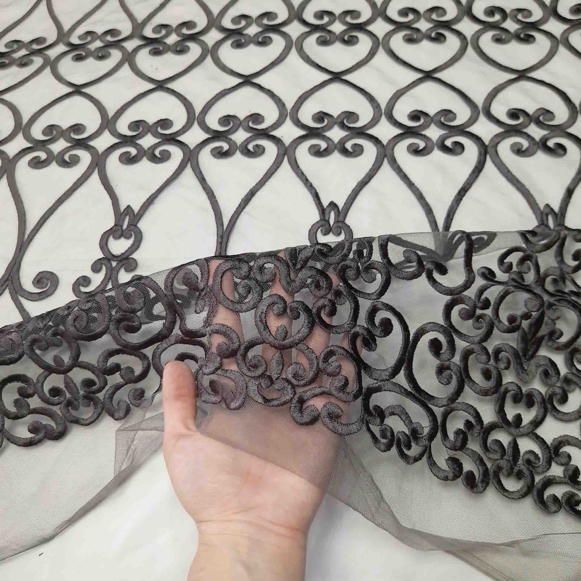 پارچه دانتل اقاقی رنگ مشکی 
