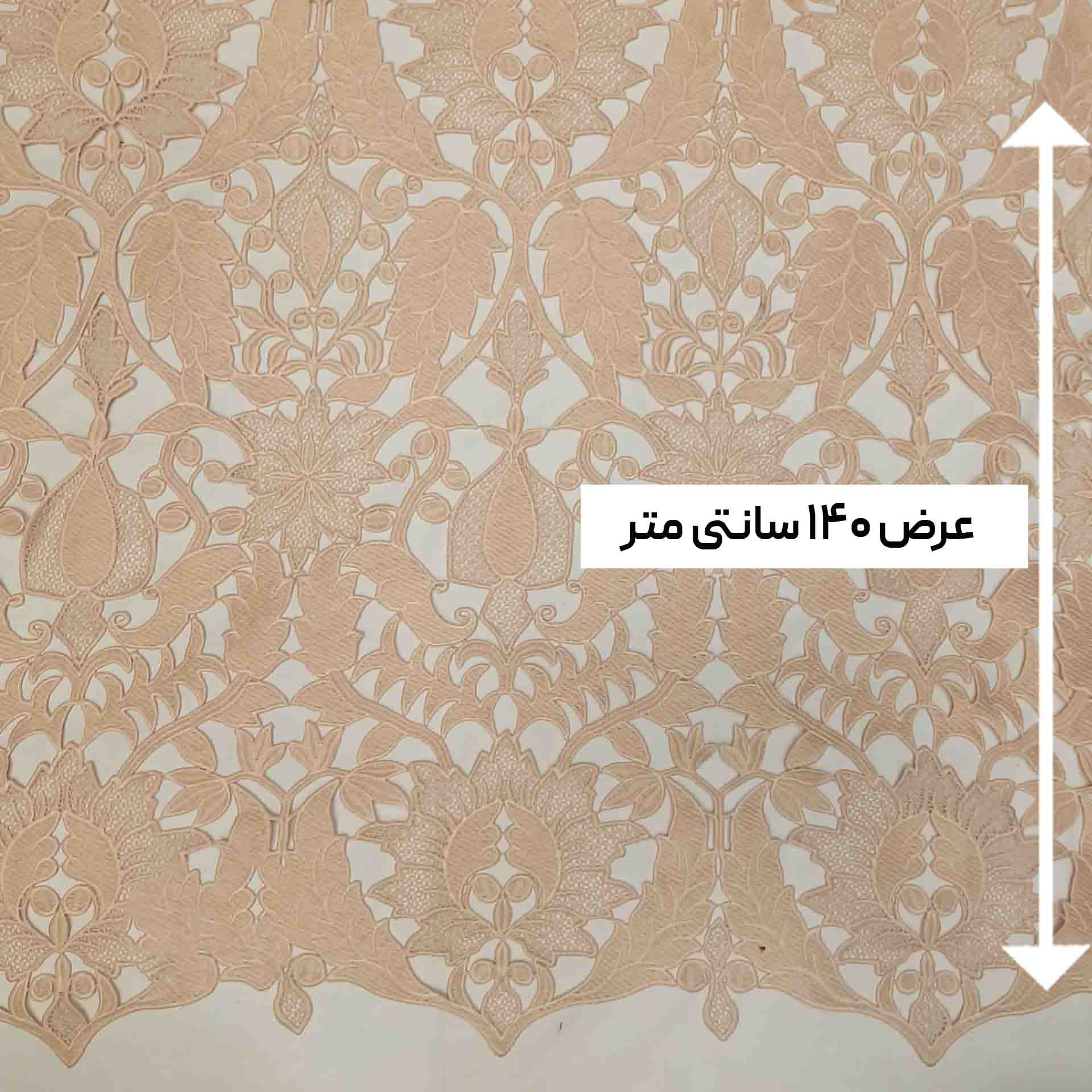 پارچه گیپور سه نخ رنگ گلبهی 