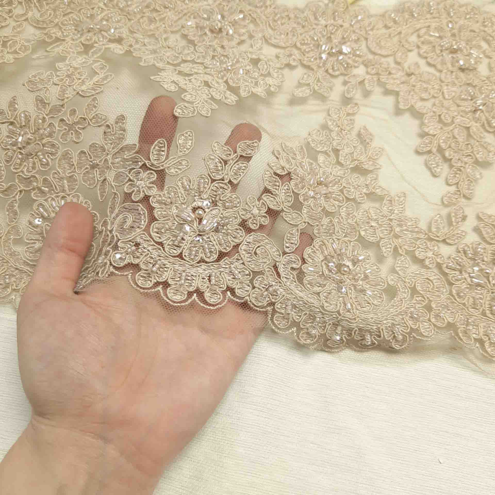 نوار دانتل کار شده رنگ لته ای