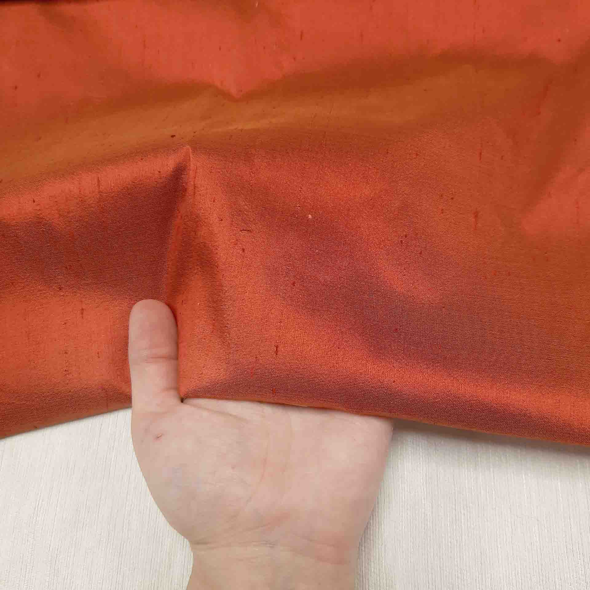 پارچه ابریشم خام رنگ سوپر نارنجی 