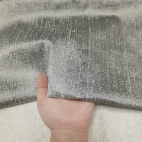 پارچه ابریشم خام رنگ خاکستری 