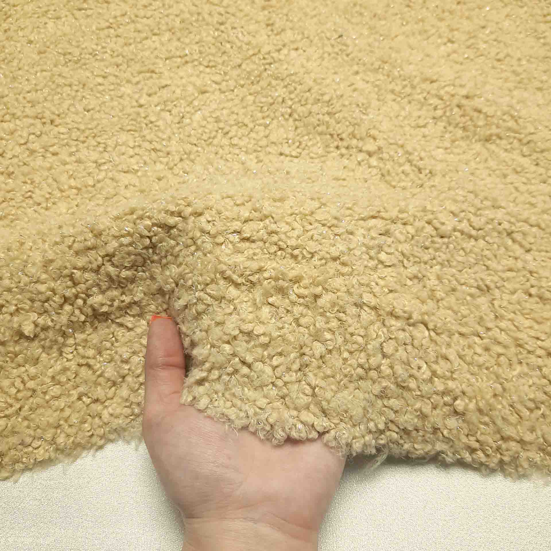 پارچه تدی لمه رنگ نخودی 