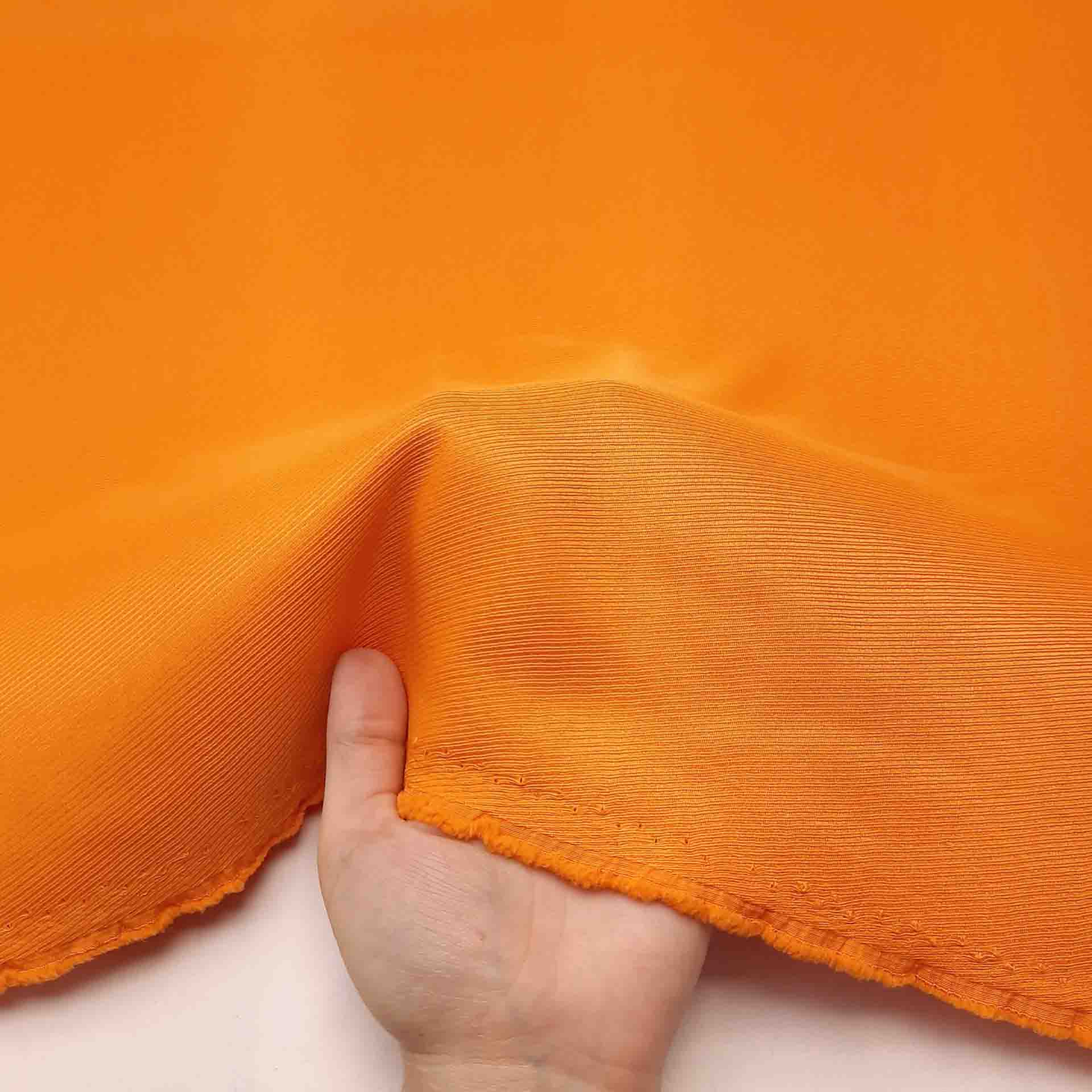 پارچه ژاکارد ساده کجراه رنگ نارنجی 