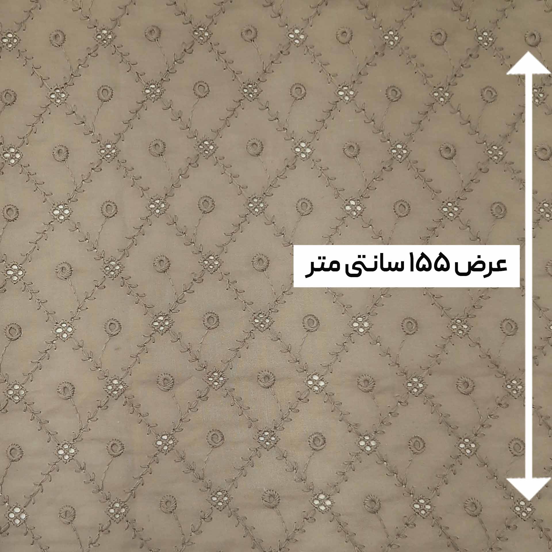 پارچه وال خامه دوزی 7 رنگ طوسی روشن 