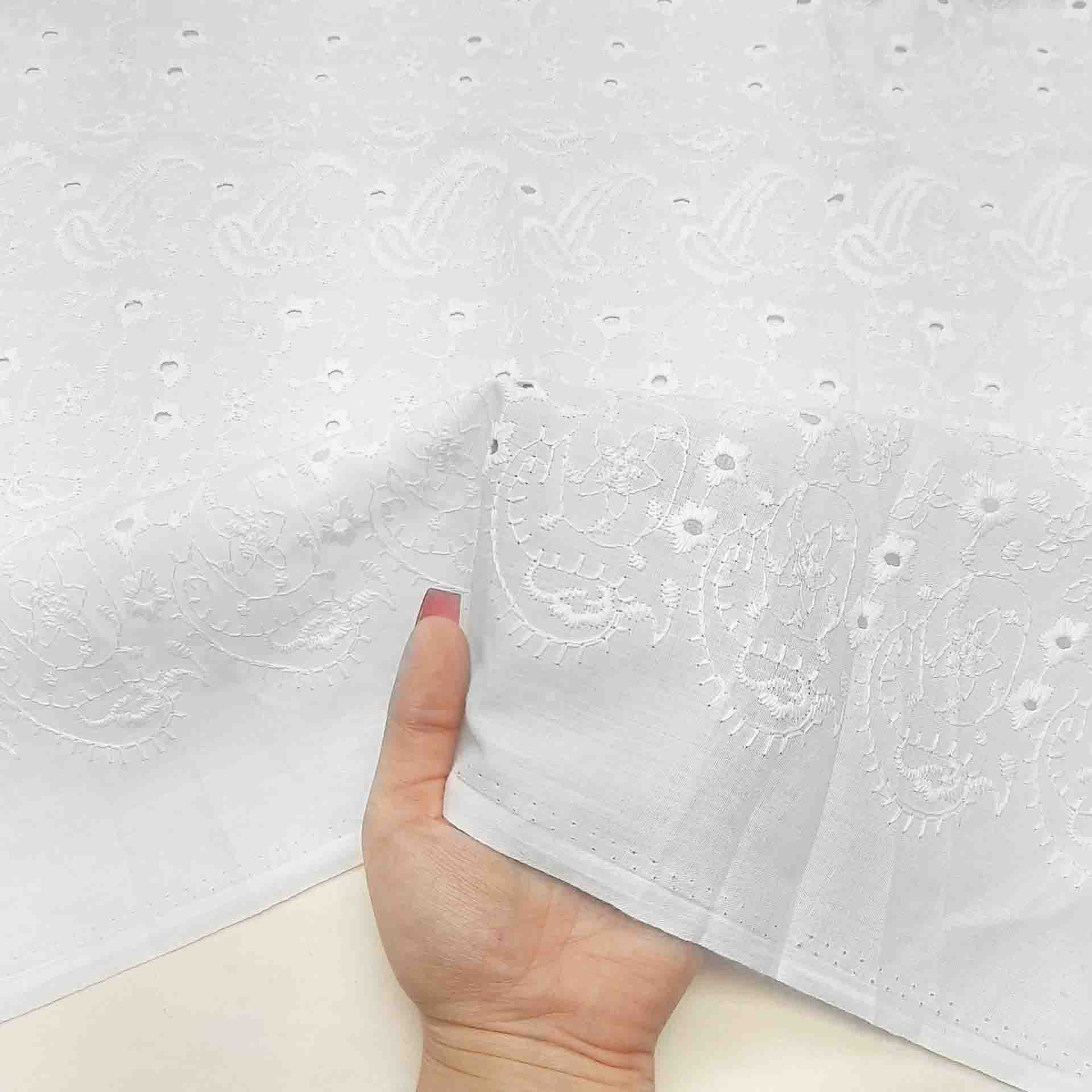 پارچه وال سوزن دوزی 11 رنگ سفید 
