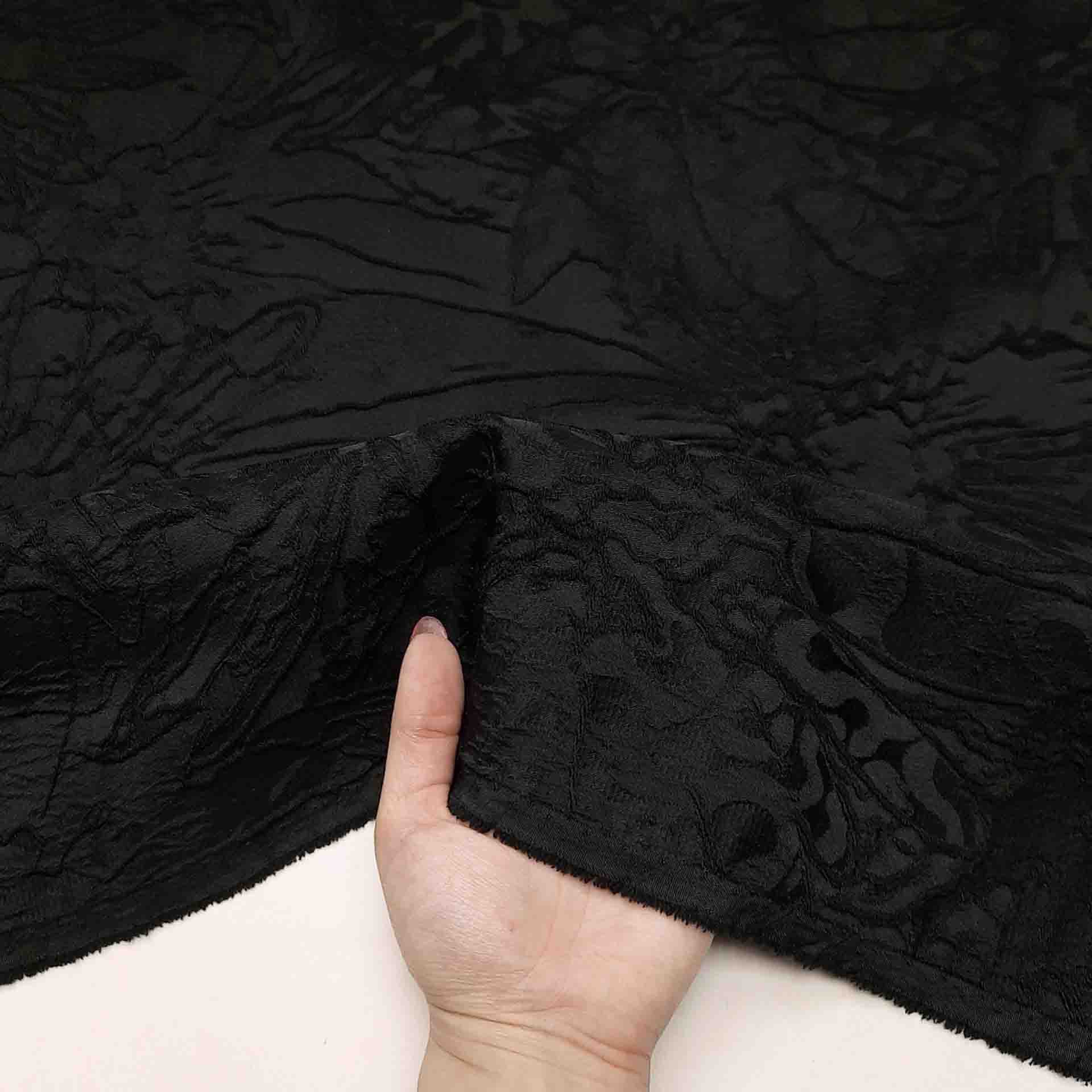پارچه ژاکارد پنبه ترک مشکی رنگ 1240 